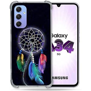 Beschermhoes van gehard glas voor Samsung Galaxy A34 5G Zen Cattrape Reve, meerkleurig