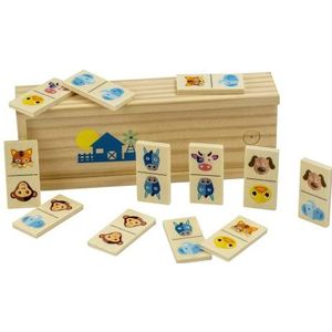 Science4you Domino Domino-spel voor kinderen, van hout met kleurrijke diermotieven, houten spelletjes voor kinderen vanaf 3 jaar, cadeau voor meisjes en jongens van 3 jaar