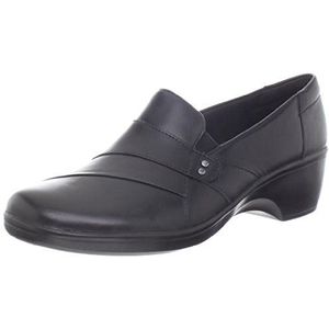 Clarks Vrouwen mei goudsbloem instapper, VS, Zwart leder, 39 EU