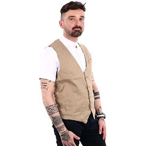 Gianni Lupo GL011BD vest, camel, M heren, Kameel