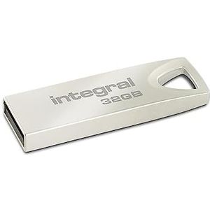 Integral 32 GB USB Memory 2.0 Flash Drive Arc met metalen behuizing voor sleutelhanger, een stijlvolle en elegante oplossing voor het overzetten en back-uppen van uw bestanden