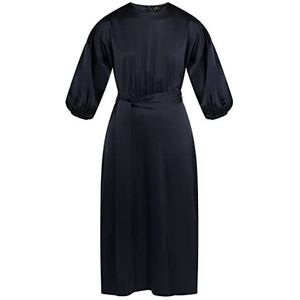 Festland Dames maxi-jurk van satijnen jurk, marineblauw, XS