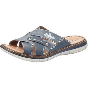 Rieker - 25199 Pantoffels - Blauw - Denim - Effenen Patroon