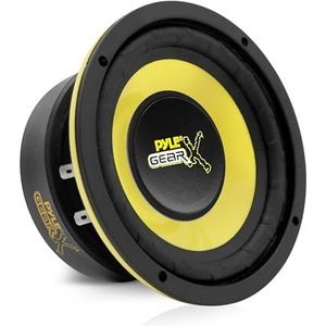 Pyle Car Mid Bass Speaker System, 5"" 200W 4 Ohm Auto Mid-Bass Component Poly Woofer Audio Sound Speakers for Car Stereo, 30 Oz Magnet, 2.32” Mount Depth, Cone, High Temp Aluminum Voice Coil (Yellow)