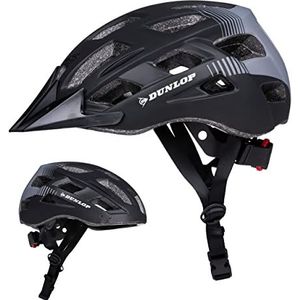 Dunlop Fietshelm - Verstelbaar van 58 tot 61 CM - Maat L - met LED-Verlichting - 3 Lichtmodus - Zwart