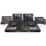 Reloop Mixon 8 Pro | 4-Kanal -Multi-Platform-Performance-Controller für Serato & djay, Jogwheel -Displays & 4 Instant-FX-Kippschalter, Dual-Audio-Interface mit USB-C & Stand-Alone-Mixing