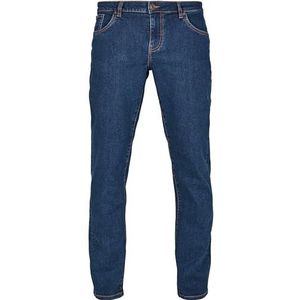 Urban Classics Heren Jeans Relaxed Fit Heren Jeans Broek, blauw (Mid Indigo 02299), 28W x 32L