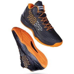 Vector X Cosmic Basketball Shoe for Mens (Black/Orange, Size: EU 45, UK 11, US 12) | Material: Synthetic Leather, Rubber | Lace-Up | Pre-molded Heel