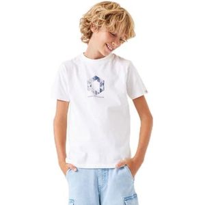 Garcia Kids Jongens T-shirt met korte mouwen, off-white, 140 cm