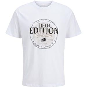 JJ Rebel - Jreblasse Tee Ss Crew Neck - T-shirt - Wit - Normale Pasvorm
