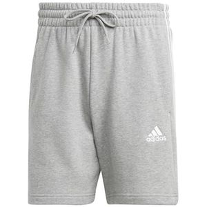 adidas Heren Essentials French Terry 3-Stripes Shorts, Medium Grey Heather, XS Short