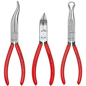 KNIPEX - 9K 00 80 12 US Gereedschap - 3-delige lange neus Tool Set (38 31 200, 38 71 200, 38 91 200) (9K008012US) Rood