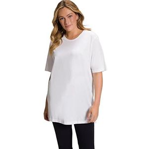Ulla Popken Basic T-shirt met ronde hals voor dames, sneeuwwit, 46/48 NL