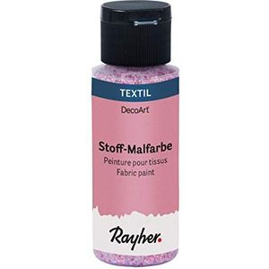 Rayher 38465258 Stofverf Extreme Glitter, rosé, fles 59 ml, textielverf met glittereffect, geen fixatie nodig