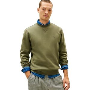 Tommy Hilfiger Heren ESS SEASONAL FLEECE CREWNECK MW0MW40000 Pullover Sweatshirt, GROEN, S, Groen (Battle Green), S