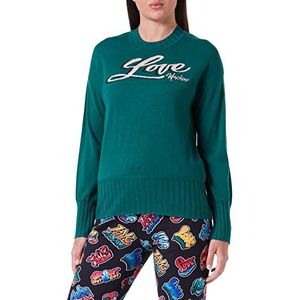 Love Moschino Dames Comfort Fit Long-Sleeved Pullover, groen, 40