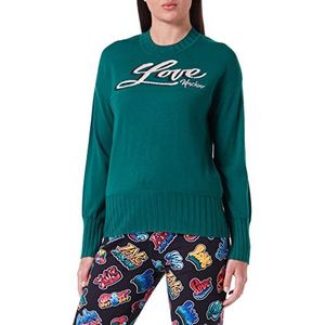 Love Moschino Dames Comfort Fit Long-Sleeved Pullover, groen, 46