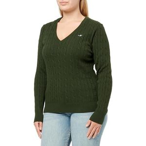 Gant - Gebreide Pullover - V-hals - Dames - Katoenmix met Stretchgehalte