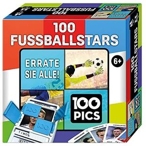 100 PICS 20208047 quizspel voetbalsterren, educatief spel voor het hele gezin, brainteaser, reisspel voor volwassenen en kinderen vanaf 6 jaar