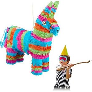 Relaxdays pinata ezel, zelf vullen, kinderen, verjaardag, Sinterklaas, vrijgezellenavond, jongens & meisjes, gekleurd
