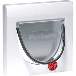 PetSafe Staywell Handmatige kattenklep klassiek met 4 sluitopties, geschikt voor huisdieren tot 7 kg, wit, 22,3 x 22,3 cm (1 stuk)