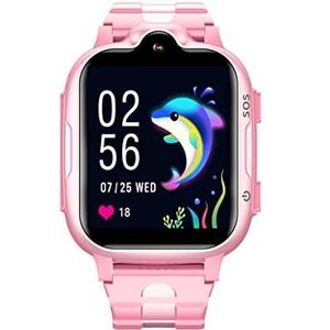 DCU TECNOLOGIC Smartwatch voor kinderen, GPS-positionering, videogesprekken, touchscreen, compatibel met iOS- en Android-apparaten, kleur: roze