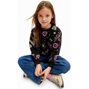 Desigual Sweatshirt met lange mouwen voor meisjes en meisjes, zwart, 10 Jaar