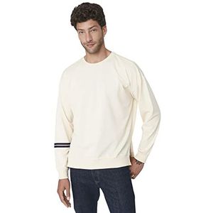Trendyol Heren Beige Mannelijke Rits Gedetailleerd Oversize Sweatshirt, M