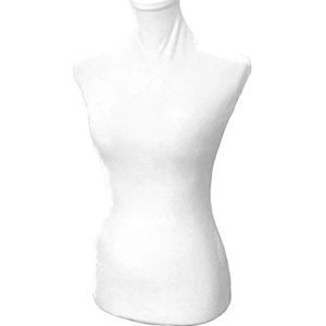 NAVAdeal Witte Prachtige Fluwelen Mannequin Stoffen Cover, 100% Handgemaakte Zachte Stretchy, voor Mode Designer Retail Boutique Winkel Naaister Vorm Dummy Model Display Fitting Styling, Mannequin