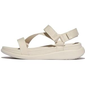 Fitflop Dames F-Mode GO ADJ. Webbing Flatform Z-Strap sandalen, Beige, 35 UK, Beige, 38 EU