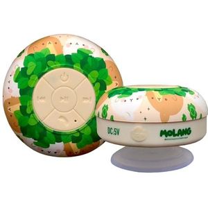 WONDEE Molang Bluetooth-luidspreker met zuignap, geluk in de douche met 360° stereogeluid, oproepen en IPX4 waterdicht, origineel cadeau voor meisjes, vrouwen en kinderen