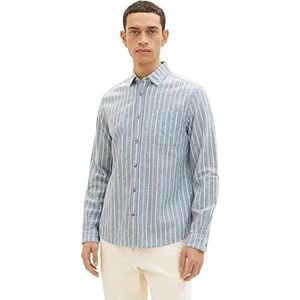 TOM TAILOR Overhem Uomini 1034905,31247 - Bluish Green Off White Stripe,XL
