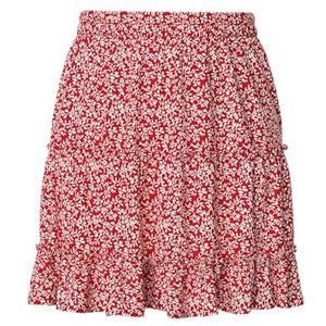Pieces - Pcnya Hw New Skirt - Korte Rok - Goji Berry - Hoge Taille - Allover Print
