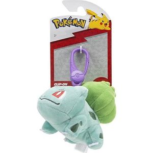 Bizak Pokemon Bulbasaur 63225177-2 Pluche sleutelhanger met mini-pluche speelgoed, voor sleutels, rugzak, officieel anime-product, cadeau voor peuters of volwassenen