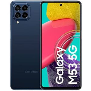 Samsung Galaxy M53 5G (128 GB) Blauw - Gratis mobiele telefoon, Android-smartphone met 8 GB RAM (Spaanse versie)