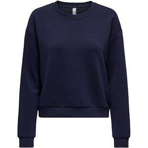 Only Play Sweatshirt voor dames, sportief sweatshirt, Maritieme blauw., L