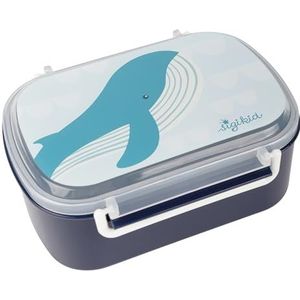 SIGIKID 25373 Broodtrommel walvis lunchbox met inzetstuk en beugelsluiting, BPA-vrij, veilig, licht, aanbevolen voor kinderen vanaf 1 jaar
