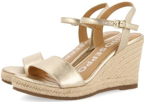 GIOSEPPO ZHEPE - Lederen Sandalen - Zwart - Jute - Hoge Sleehak