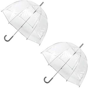 totes paraplu voor dames transparant, transparant, 2 stuks, 2 pack, Transparante paraplu met luchtbel.