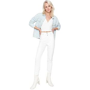 Trendyol Vrouwen Hoge Taille Skinny fit Mom Jeans, Kleur: wit, 68
