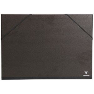 Clairefontaine - Ref 44900C - Kraft Art Folder - A2+grootte, elastische bandsluiting, witpapiervoering, zuurvrij - geschikt voor het vervoeren van kunstwerken - zwart