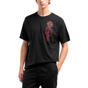 Replay heren t-shirt relaxed fit, 098 Black, M