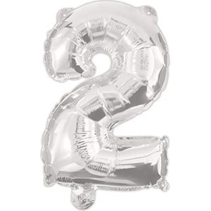 Procos 92468 - folieballon cijfers, zilver, maat 95 cm, helium, cijferballon, verjaardag, decoratie, jubileum, feest