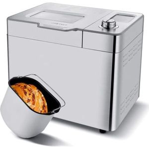 Nictemaw Automatische broodbakmachine, 550 W, 25 bakprogramma's, automatische ingrediëntenbox, 3 broodmaten en bakkleuren, 13 uur automatische timer, zilver, 5452