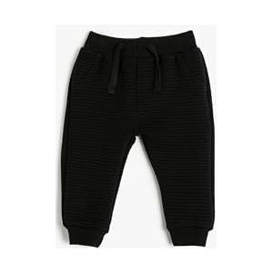 Koton Babyboy Jogger Sweatpants Textured Trekkoord Katoen, zwart (999), 18-24 Monate