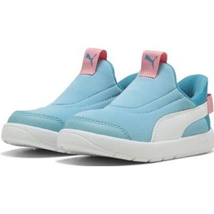PUMA - COURTFLEX V3 SLIPTECH INF - Sneakers - Aqua-PUMA White-Pinkscape - Voor Kinderen