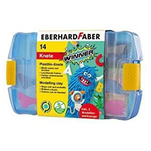 Eberhard Faber 572010 - Winner boetseerklei in 7 felle kleuren, kunststof doos met 14 boetseerstaafjes en 2 boetseergereedschappen, zacht en kneedbaar, voor creatief knutsel- en boetseerplezier