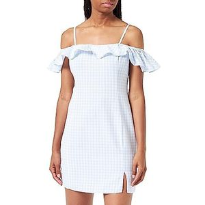 United Colors of Benetton Jurk 4YCNDV04V, blauw 913, XS dames, lichtblauw geruit 913, XS