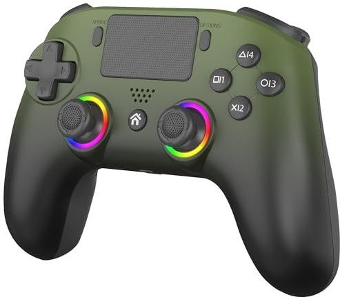Subsonic – Draadloze PS5-controller met programmeerbare paddles en LED's, trilfunctie en touchpad – PS5-controller in legergroen