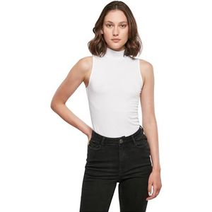 Build Your Brand Dames Body Ladies Mouwloos Turtleneck Body White XL, wit, XL